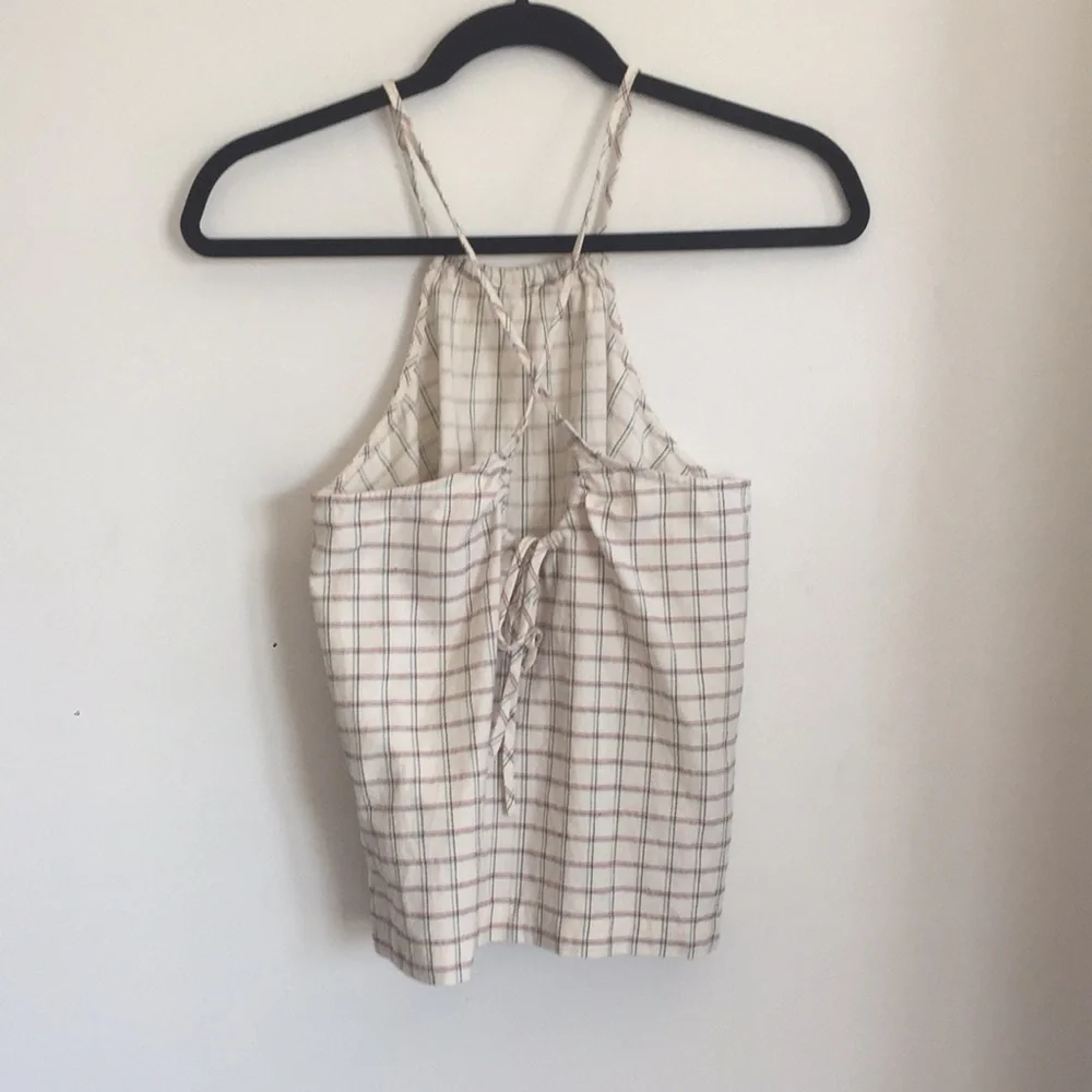 Madewell Plaid Tieback Halter Tank - Picture 3 of 6